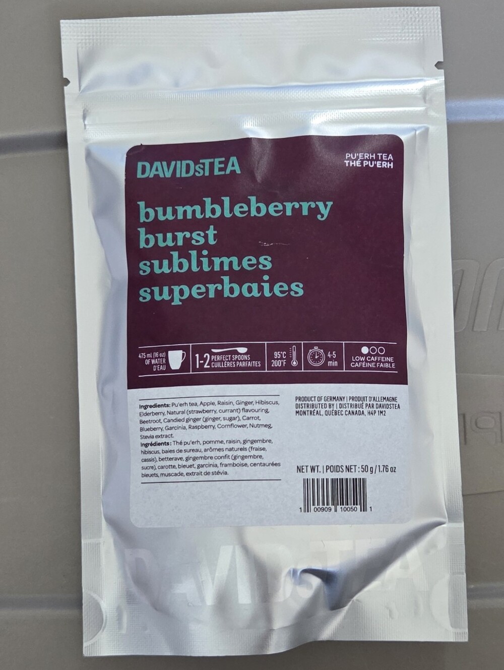 2/$20 New! Sealed! Davidstea BUMBLEBERRY BURST Loose Leaf Tea 50g Davids Tea
